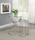 Bleker Contemporary 2-piece Round Nesting Table Silver