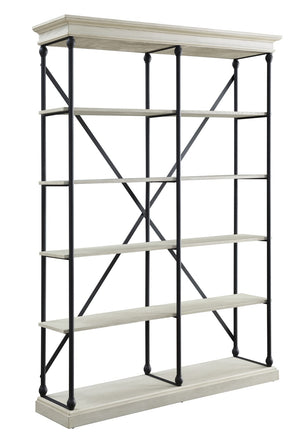 Rukia Industrial Bookshelf White & Black Finish 93034-ACME