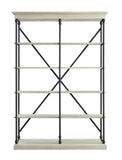 Rukia Industrial Bookshelf White & Black Finish 93034-ACME