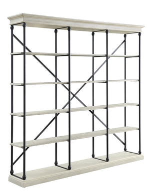 Rukia Industrial Bookshelf White & Black Finish 93040-ACME