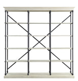 Rukia Industrial Bookshelf White & Black Finish 93040-ACME