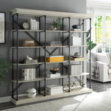 Rukia Industrial Bookshelf White & Black Finish 93040-ACME