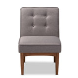 Baxton Studio Arvid Mid-Century Modern Gray Fabric Upholstered Wood Dining Chair