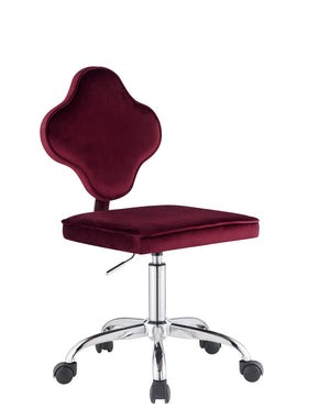 Clover Contemporary Office Chair Red Velvet(#) 93070-ACME