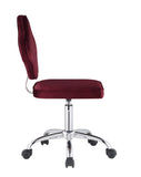 Clover Contemporary Office Chair Red Velvet(#) 93070-ACME