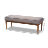 Baxton Studio Arvid Mid-Century Modern Gray Fabric Upholstered Wood Dining Bench