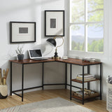 Taurus Industrial Built-in USB Port Writing Desk Rustic Oak & Black Finish 93080-ACME