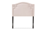 Baxton Studio Aubrey Modern and Contemporary Light Pink Velvet Fabric Upholstered Twin Size Headboard