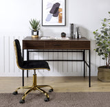 Verster Industrial Built-in USB Port Writing Desk Oak & Black Finish 93092-ACME