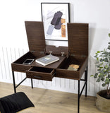 Verster Industrial Built-in USB Port Writing Desk Oak & Black Finish 93092-ACME