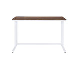 Tyrese Contemporary Built-in USB Port Writing Desk Walnut & White Finish 93094-ACME