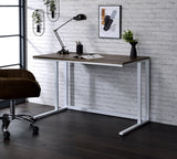 Tyrese Contemporary Built-in USB Port Writing Desk Walnut & White Finish 93094-ACME