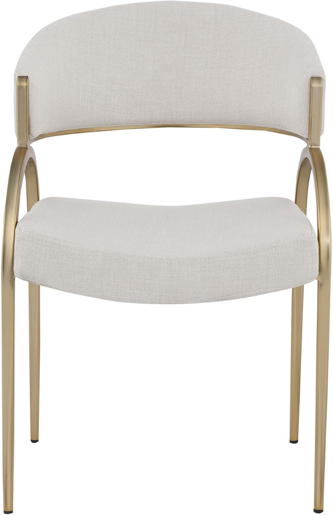 Privet Linen Textured Fabric / Metal / Plate / Foam Contemporary Beige Linen Textured Fabric Dining Chair - 20.5" W x 22.5" D x 31.5" H