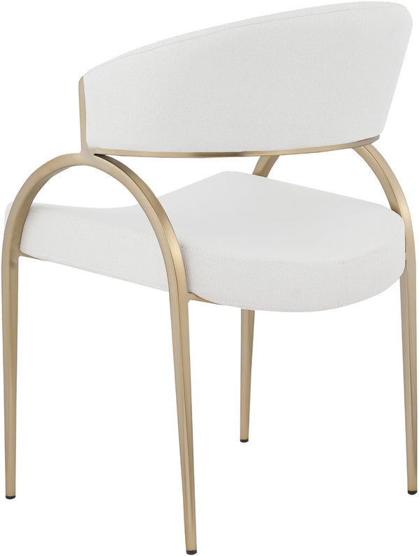 Privet Linen Textured Fabric / Metal / Plate / Foam Contemporary Cream Linen Textured Fabric Dining Chair - 20.5" W x 22.5" D x 31.5" H