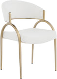 Privet Linen Textured Fabric / Metal / Plate / Foam Contemporary Cream Linen Textured Fabric Dining Chair - 20.5" W x 22.5" D x 31.5" H