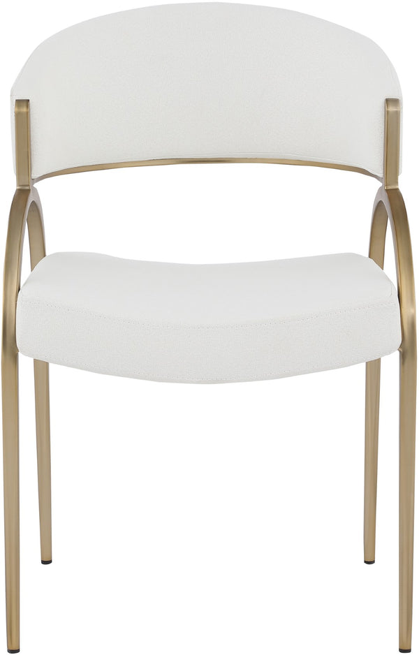 Privet Linen Textured Fabric / Metal / Plate / Foam Contemporary Cream Linen Textured Fabric Dining Chair - 20.5" W x 22.5" D x 31.5" H