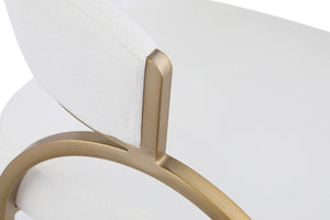 Privet Linen Textured Fabric / Metal / Plate / Foam Contemporary Cream Linen Textured Fabric Dining Chair - 20.5" W x 22.5" D x 31.5" H