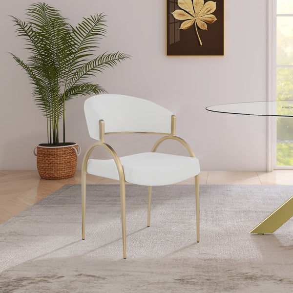 Privet Linen Textured Fabric / Metal / Plate / Foam Contemporary Cream Linen Textured Fabric Dining Chair - 20.5" W x 22.5" D x 31.5" H