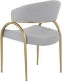 Privet Linen Textured Fabric / Metal / Plate / Foam Contemporary Grey Linen Textured Fabric Dining Chair - 20.5" W x 22.5" D x 31.5" H