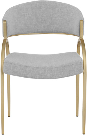 Privet Linen Textured Fabric / Metal / Plate / Foam Contemporary Grey Linen Textured Fabric Dining Chair - 20.5" W x 22.5" D x 31.5" H