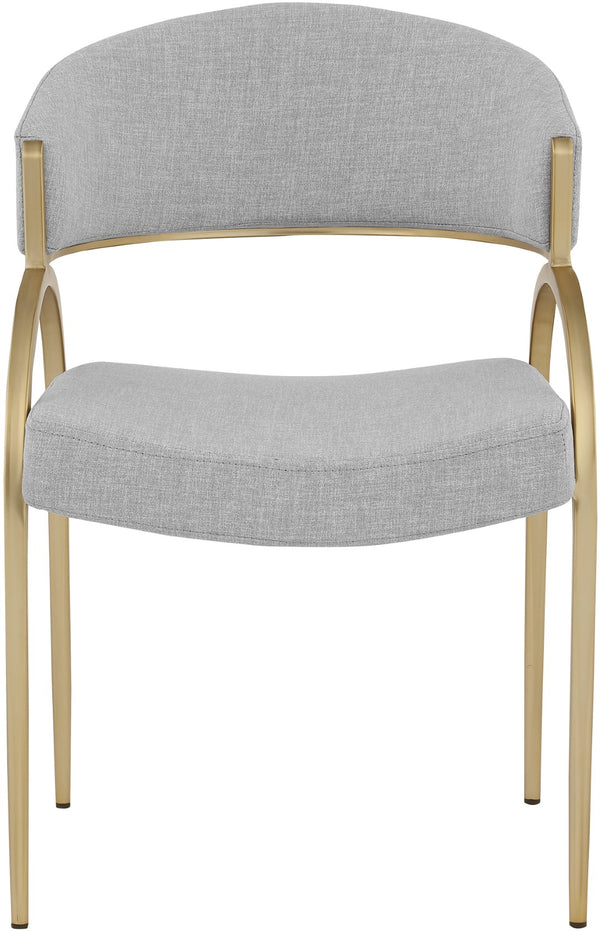 Privet Linen Textured Fabric / Metal / Plate / Foam Contemporary Grey Linen Textured Fabric Dining Chair - 20.5" W x 22.5" D x 31.5" H
