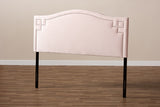 Baxton Studio Aubrey Modern and Contemporary Light Pink Velvet Fabric Upholstered Queen Size Headboard