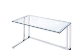 Tyrese Contemporary Writing Desk Clear Glass & Chrome Finish 93100-ACME