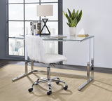 Tyrese Contemporary Writing Desk Clear Glass & Chrome Finish 93100-ACME