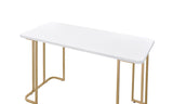 Estie Contemporary Writing Desk White & Gold Finish 93102-ACME