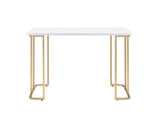 Estie Contemporary Writing Desk White & Gold Finish 93102-ACME