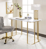 Estie Contemporary Writing Desk White & Gold Finish 93102-ACME