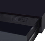 Adiel Contemporary Built-in USB Port Writing Desk Black & Gold Finish 93104-ACME