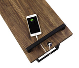 Modern C-shaped Accent Table with USB Charging Port