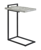 Modern C-shaped Accent Table and Gunmetal