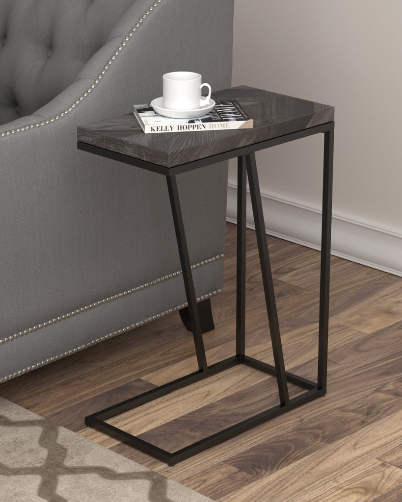 Country Rustic Chevron Rectangular Accent Table
