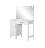 Contemporary Vanity Set with LED Lights White and Dark Grey