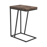 Country Rustic Expandable Chevron Rectangular Accent Table