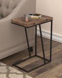 Country Rustic Expandable Chevron Rectangular Accent Table