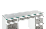 Noralie Glam Office Desk Clear Glass, Mirrored & Faux Diamonds 93120-ACME