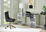 Noralie Glam Office Desk Clear Glass, Mirrored & Faux Diamonds 93120-ACME