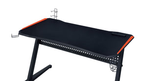 Dragi Industrial Gaming Table with USB Port Black & Red Finish 93125-ACME