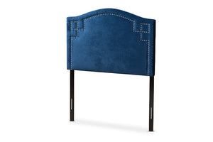 Baxton Studio Aubrey Modern and Contemporary Royal Blue Velvet Fabric Upholstered Twin Size Headboard