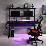 Canzi Industrial Gaming Table with USB Port Black Finish 93130-ACME