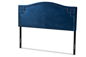 Baxton Studio Aubrey Modern and Contemporary Royal Blue Velvet Fabric Upholstered Queen Size Headboard