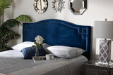 Baxton Studio Aubrey Modern and Contemporary Royal Blue Velvet Fabric Upholstered Queen Size Headboard