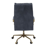 Tinzud Industrial Office Chair Gray Leather(#) 93165-ACME