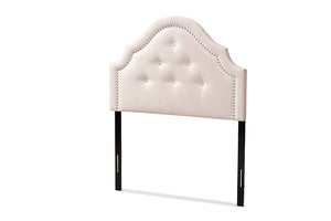 Baxton Studio Cora Modern and Contemporary Light Pink Velvet Fabric Upholstered Twin Size Headboard