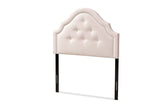 Cora Modern and Contemporary Light Pink Velvet Fabric Upholstered Twin Size Headboard