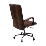 Noknas Industrial Office Chair Brown Leather(#) 93175-ACME