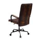 Noknas Industrial Office Chair Brown Leather(#) 93175-ACME